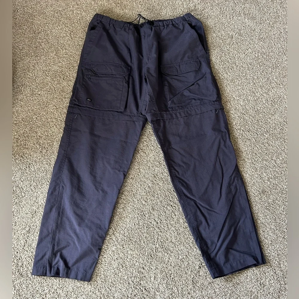 OuterSport men’s zip off hiking cargo pants. Elastic waist w belt. Nylon. Cargo - Picture 1 of 13